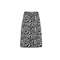 womens spring new fashion skirt a line high waist mid calf jupe femme print zebra pattern vintage all match casual faldas female