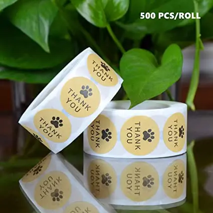 

1-дюймовыечистые этикетки пробки Круглый Спасибо наклейков, 500 крафт-бумаги Бумага Спасибо наклейки небольшой Бизнес расходные материалы, с...