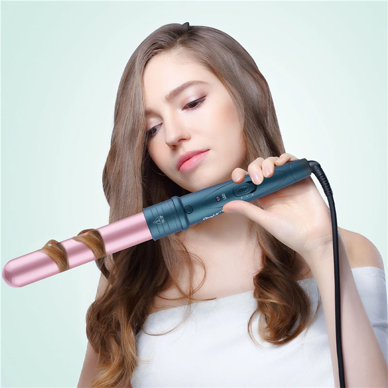 

CkeyiN 32mm Curling Iron with Tourmaline Ceramic Coating Hair Curling Wand with Anti-scalding Insulated Tip Salon Curler Waver