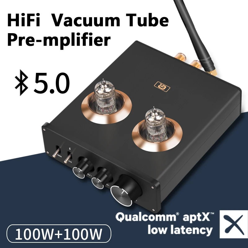 AYINO HF220 HiFi Digital Vacuum Tube Pre-amplifier Bluetooth 5.0 receiver aptx ll TPA3116 200W DAC Decoder Stereo Power Amp DIY aptx amplificador bluetooth 5 0 hifi usb dac audio mini amp headphone amplifier 6n3 vacuum tube portable earphone amplifiers