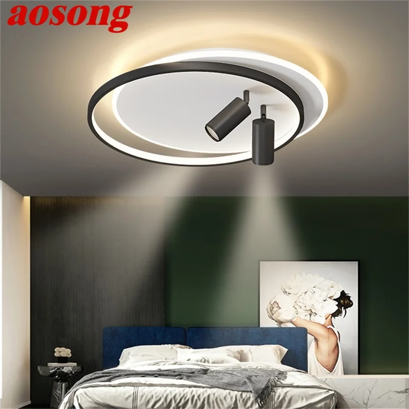 

AOSONG LED Ceiling Light Contemporary Lamp With Spotlight Fixtures LED Home For Living Dining Room