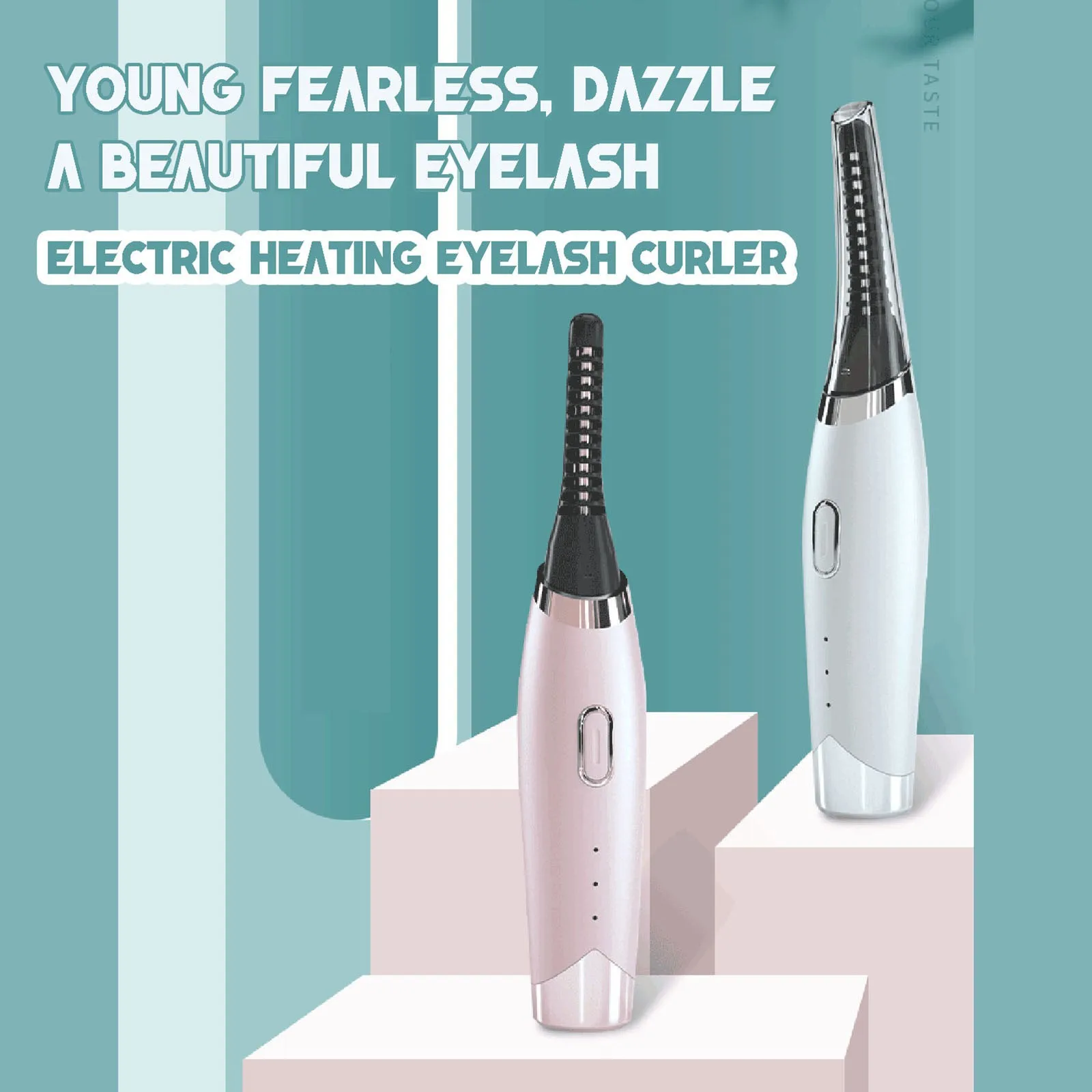 

Usb Rechargeable Eyelashes Curler Electric Heated Eyelash Curler Quick Heating Natural Eyelash Curler Long Lasting Maquillaje