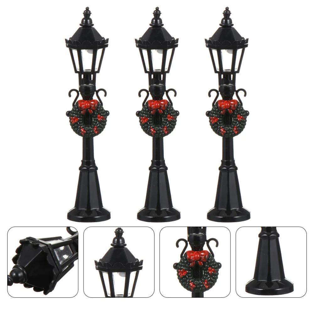 

3Pcs Miniature Street Lights Mini Decorations Accessories