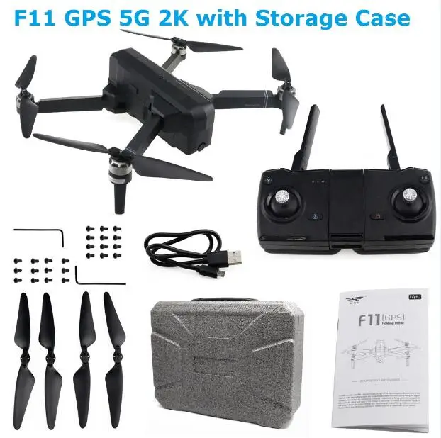 F11 2K Case Gps Дрон 2K Профессиональный следите за мной RC Дрон 5G Wifi FPV долгое время Летающий Квадрокоптер gps Дроны с камерой HD VS SJRC F11 PRO - Цвет: F11 2K Case