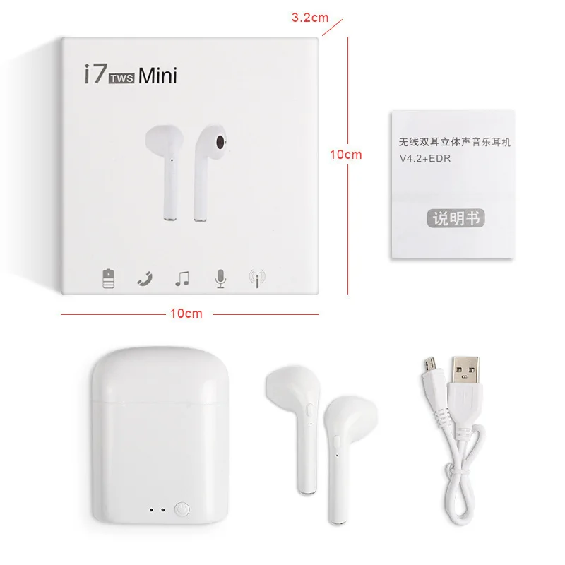 

i7 wireless earphones waterproof bluetooth earphone hd calling stereo sound wireless blutooth headset forhuawei