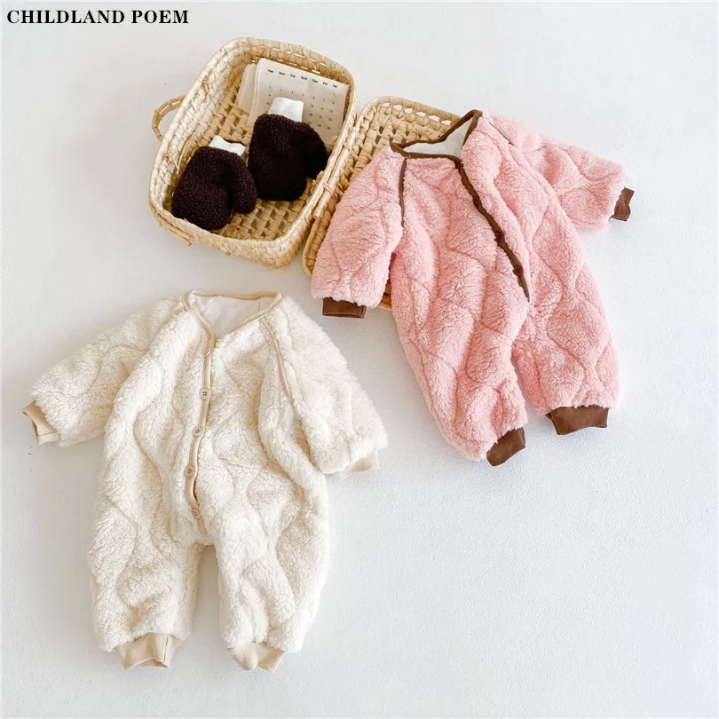

Baby Winter Clothes Newborn Baby Romper Jumpsuit Thick Velvet Warm Infant Girls Boys Romper Clothes Baby Snowsuit Outerwear