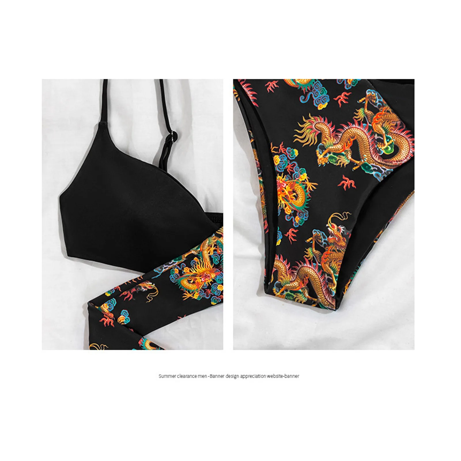 

High Waist 2021 Bikini Push Up Women Swimwear Dragon Printed Sexy Bikini Set Summer Swimsuit Female Bathing Suit Women's Suit