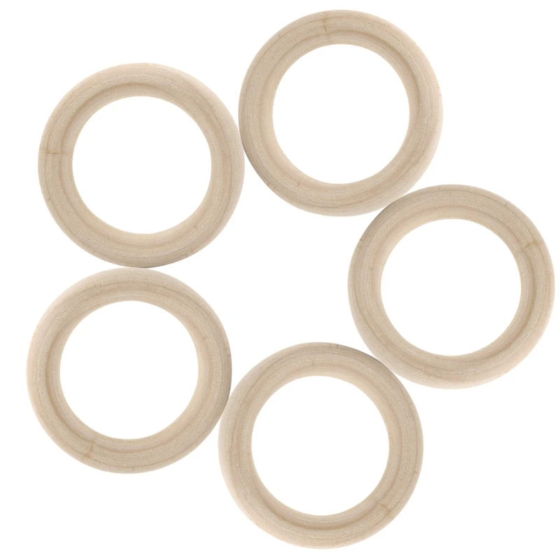 

2020 New 5Pcs Natural Wood Circle Ring Pendant Connectors Beads DIY Jewelry Findings 20mm