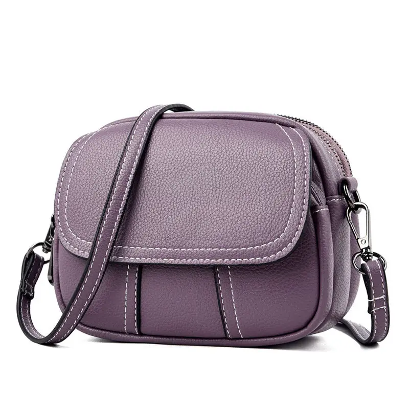 Purple Дизайнерская круговая сумка из двух частей, роскошная брендовая кожаная женская сумка, Маленькая женская сумка-мессенджер через плечо, сумки на плечо, женская сумка - Цвет: Purple