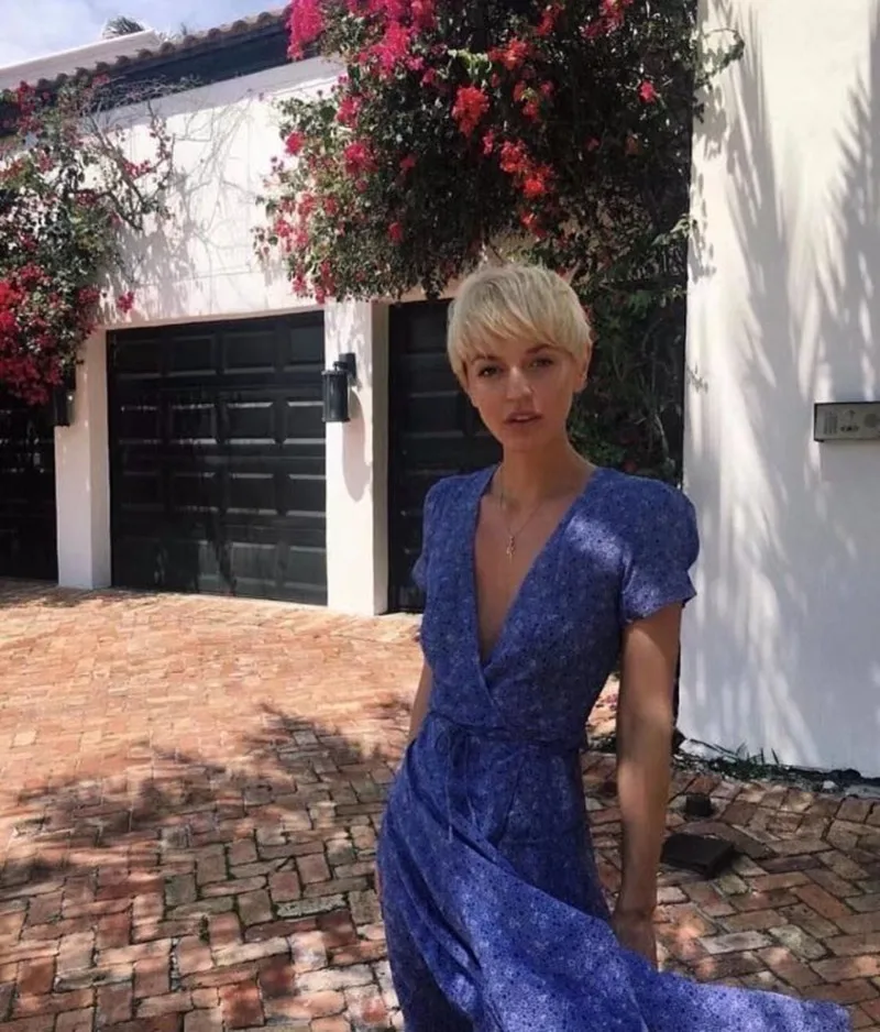 Женское платье трапеция из полиэстера во французском стиле с принтом в богемном