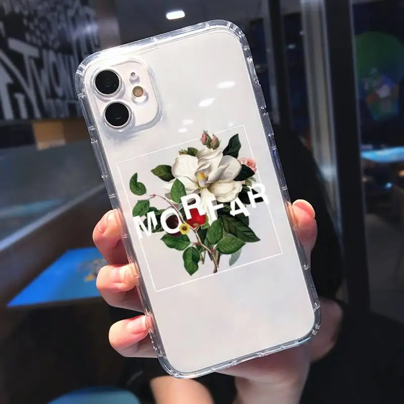 

Flower text art Phone Case Transparent soft For iphone 5 5s 5c se 6 6s 7 8 11 12 plus mini x xs xr pro max