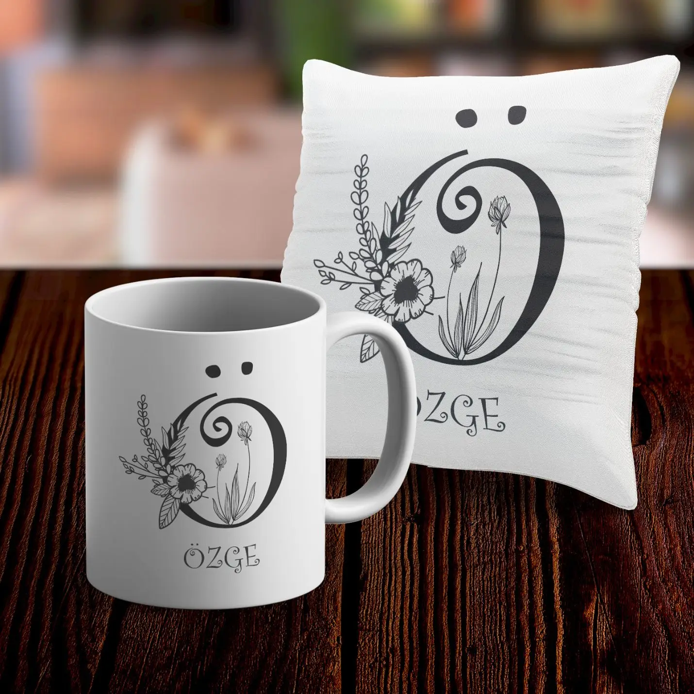 

Персонализированный Чехол с кружкой и подушкой-D