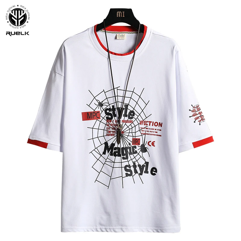 Свободная футболка RUELK мужская одежда с коротким рукавом новинка лета 2020