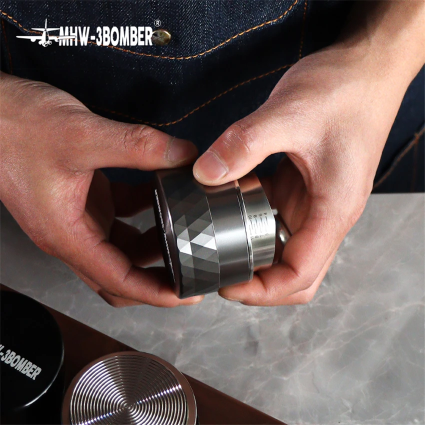 Темпер для кофе 51/53 мм регулируемый вентилятор/основание с резьбой ручка