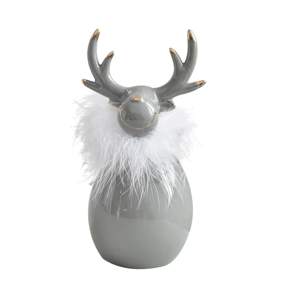 

Стильное Оригинальное керамическое украшение для стола, настольное украшение для дома, офиса, кафе (маленький размер, серый Лось)