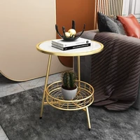 sofa side table seating area table italian rock slab marble small coffee table simple modern round table bedside table muebles