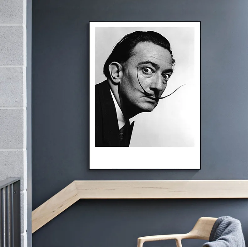 

Salvador Dali Wall Art Posters and Prints Spanish Artist Black White Photo Canvas Painting Wall Pictures for Living Room Decora