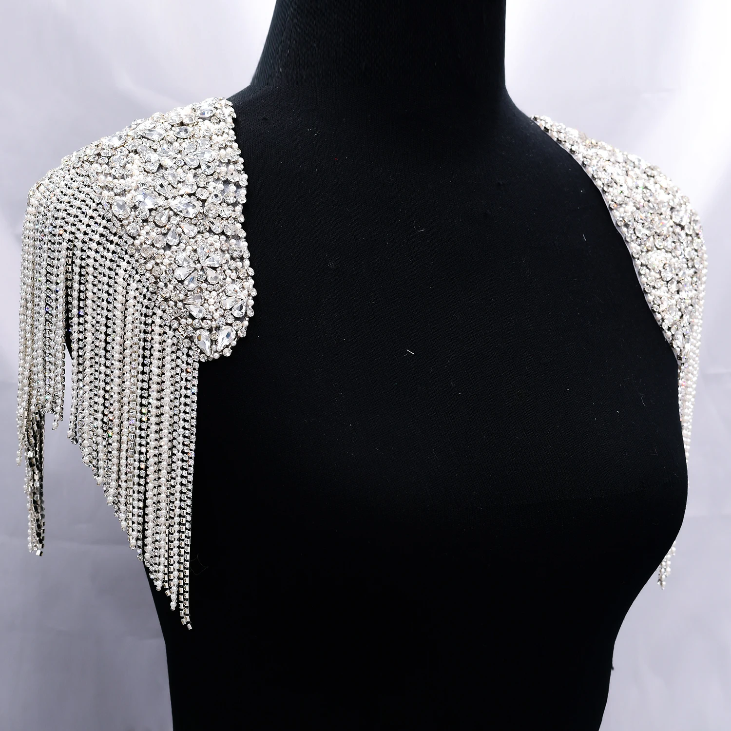 

Модная шаль Стразы ручной работы, аксессуары для сценического костюма, украшение для выпусквечерние вечера, нашивка для детской одежды, эпо...