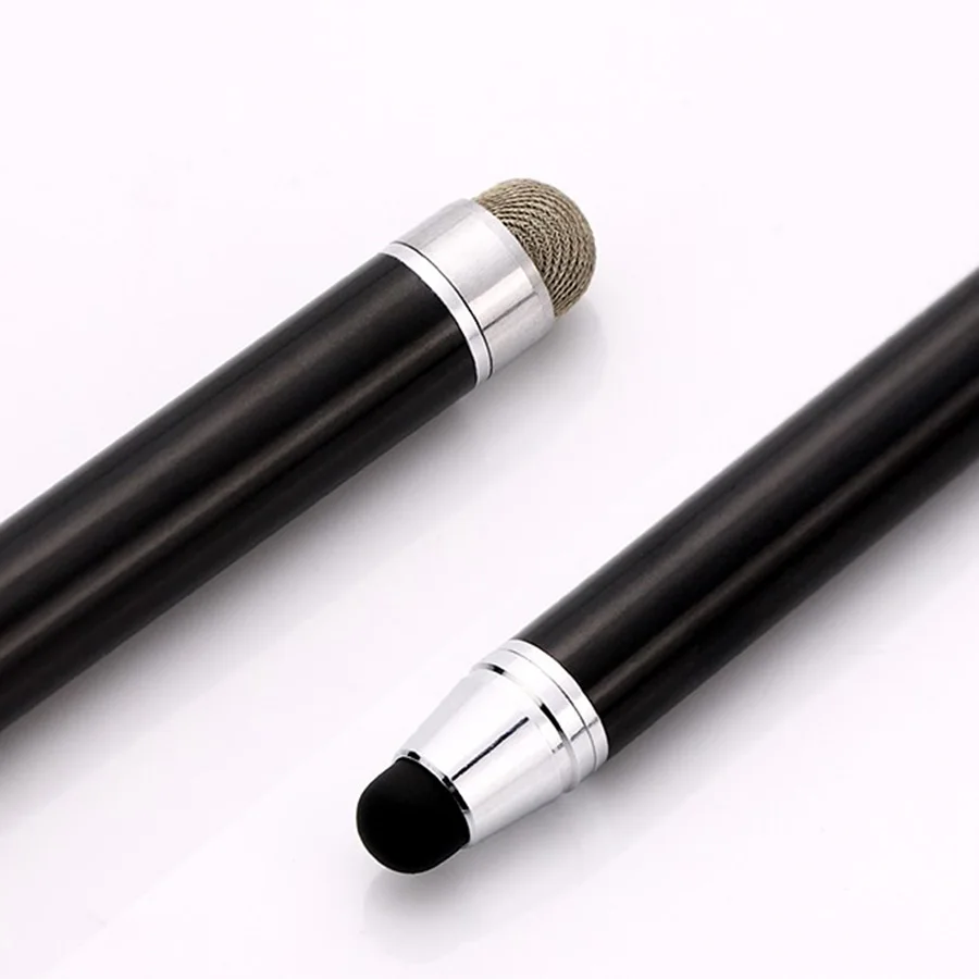 Металл 2 в 1 Пользовательские стилус с логотипом ручка силиконовым наконечником