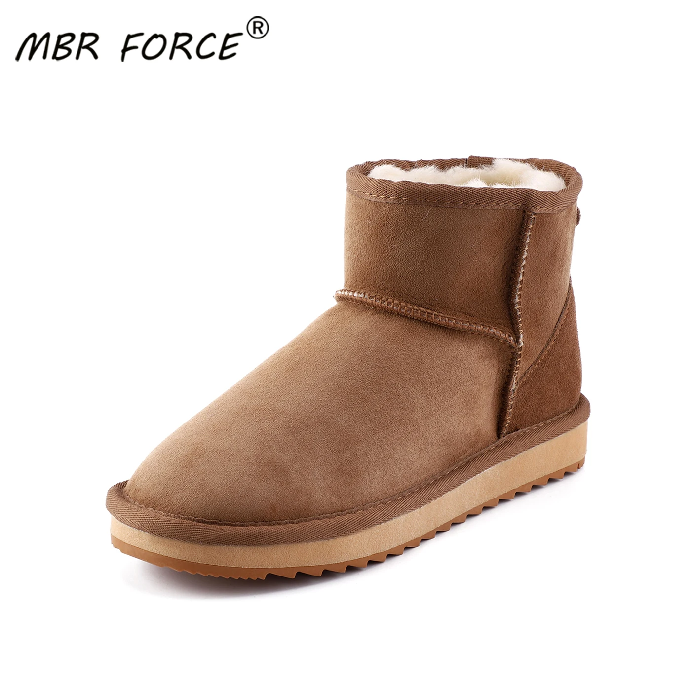 MBR FORCE/Новинка Классические женские зимние ботильоны из овечьей кожи и шерсти с