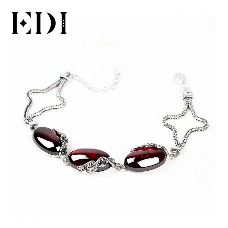 EDI Alice натуральный халцедон мистические красные гранатовые браслеты для женщин