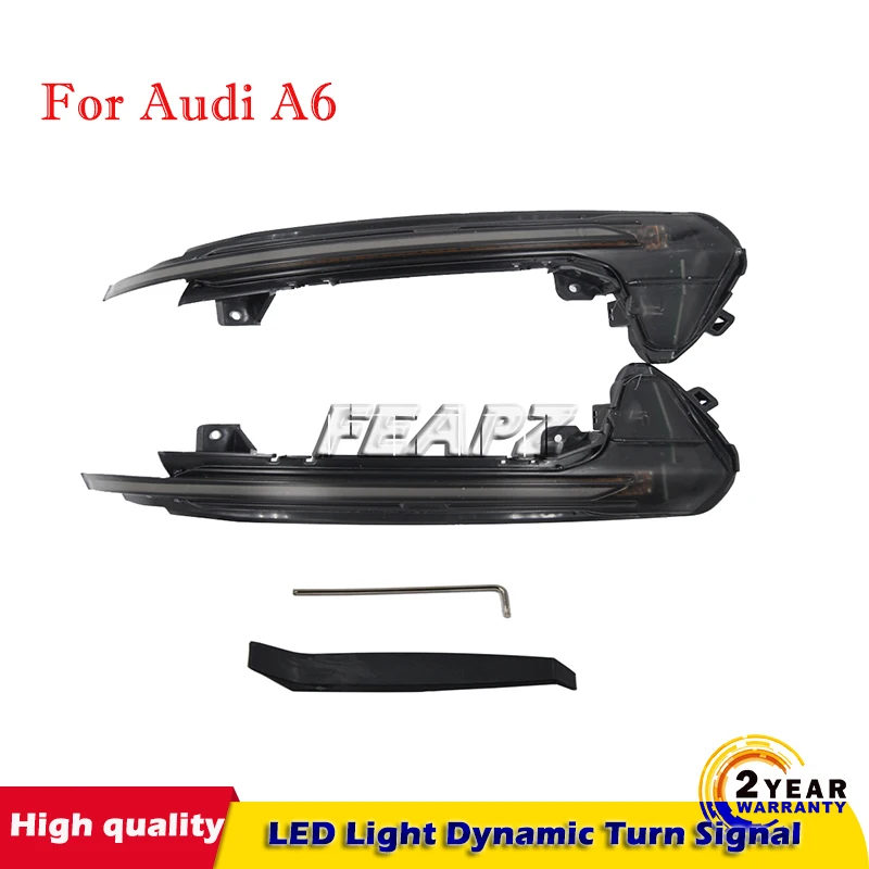 

A pair For Audi A6 RS6 4G C7 7.5 2012-2018 Dynamic LED Turn Signal Lights Rearview Mirror Indicator Blinker Repeater