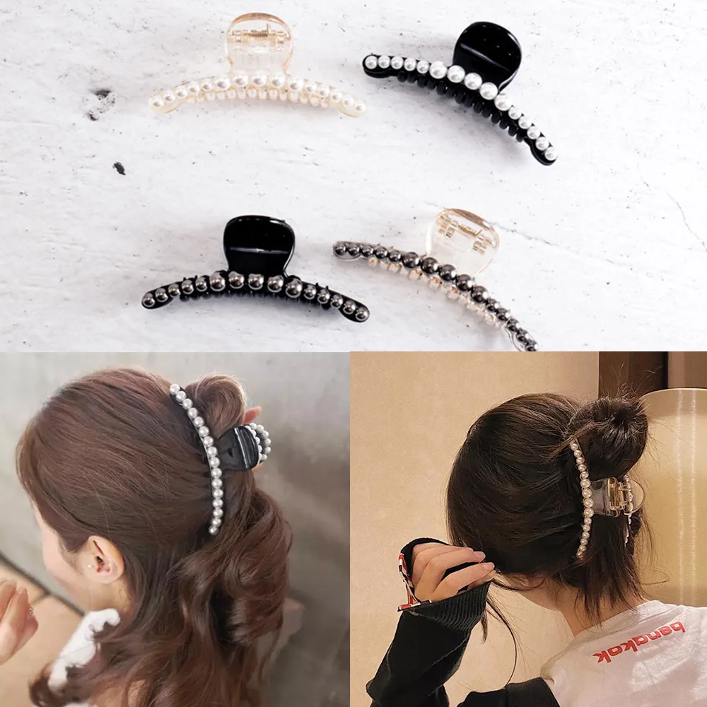 

Catch Gift Women's Hair Back Hair Elegant Simple Head Clip Temperament Accessories New Pearls Sale