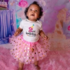 Два диких детских платья для первого дня рождения милые розовые наряды-пачки платья для младенцев Одежда для крещения для маленьких девочек 0-24 месяцев