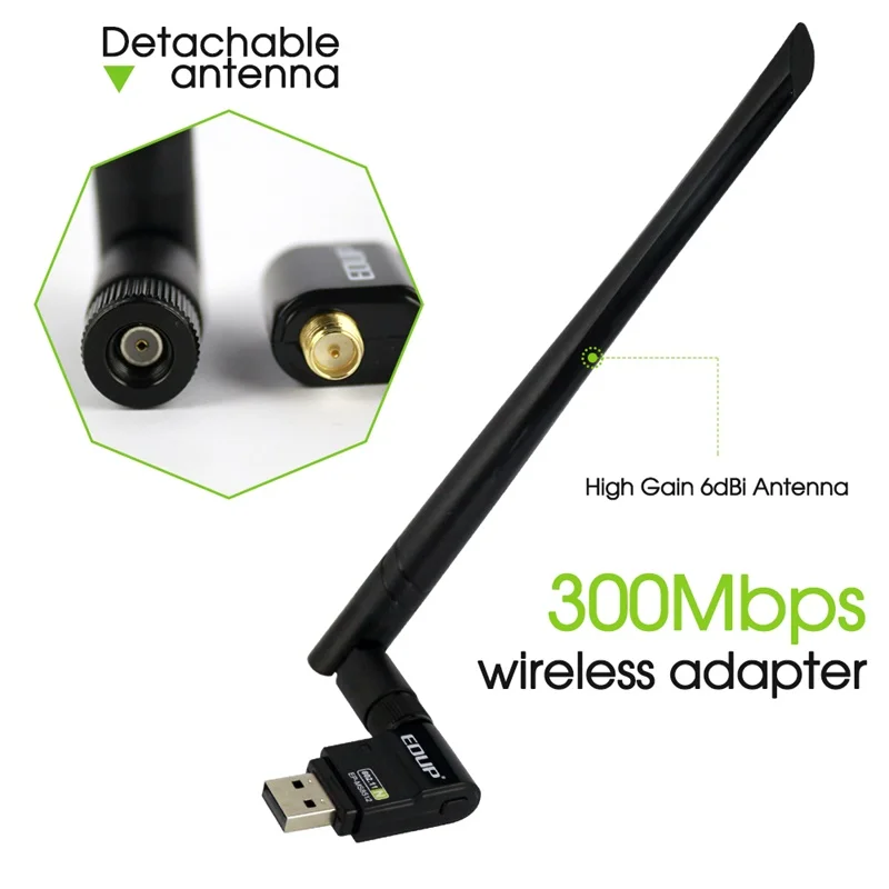 USB-адаптер EDUP с поддержкой Wi-Fi 600 Мбит/с 2 дБи | Компьютеры и офис