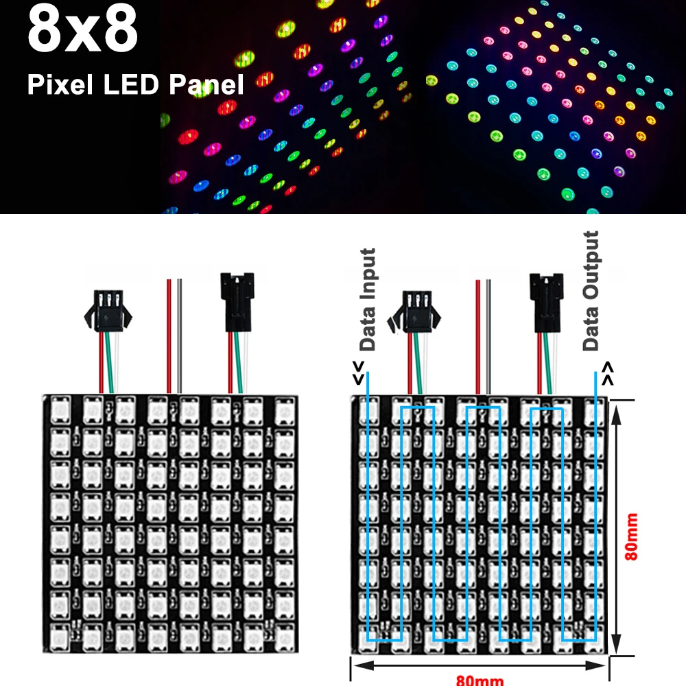 WS2812B индивидуально адресуемых RGB светодиодный цифровой гибкий Панель матрица