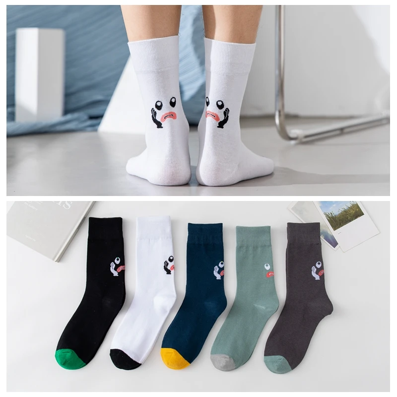 Носки мужские и женские с милым рисунком модные смешные спортивные Мультяшные