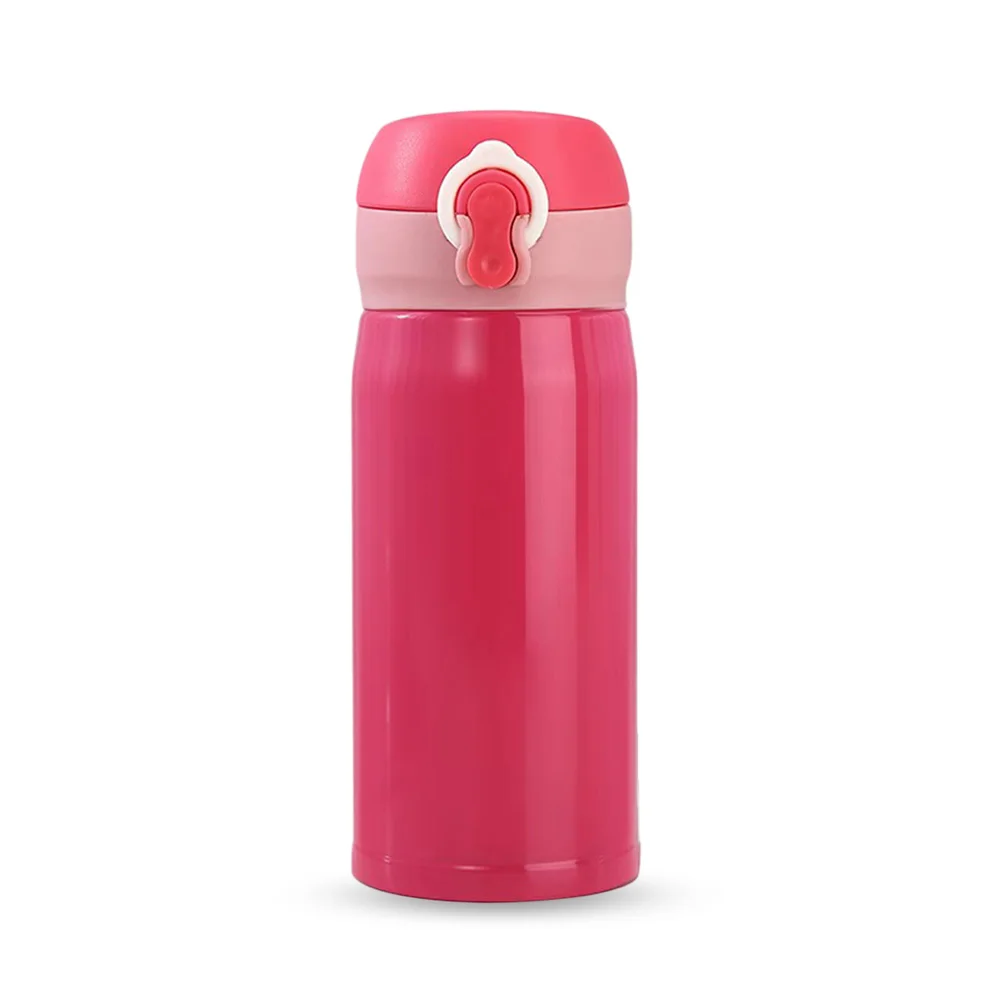 rose red Vacuum Thermos Cup Insulation Cup Bounce Cover Fashion Stainless Steel Bottle 350 Ml Business Trip Heat Preservation Creative - Цвет: rose red