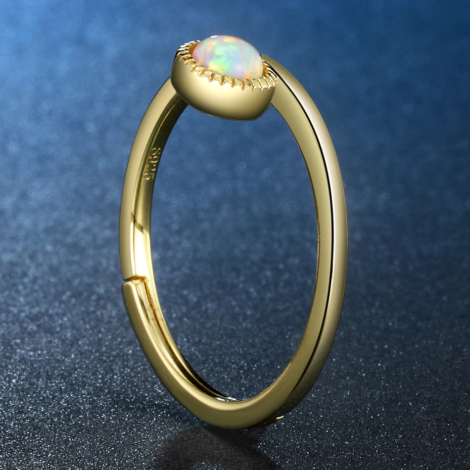 Женское кольцо в виде кошачьего глаза ALLNOEL из настоящего серебра 925 пробы