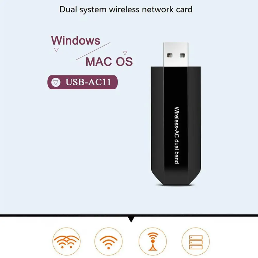 

USB 2.0 AC600M 5G Dual Frequency USB Wireless Network Card Desktop WIFI Receiver WIFI Transmitter