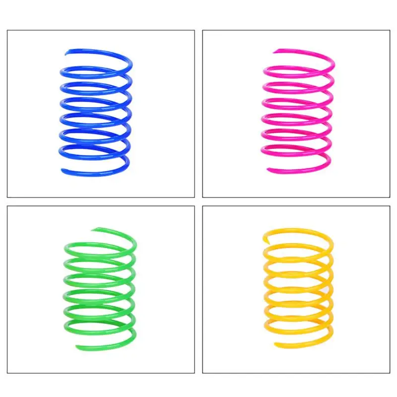 

Kapmore 20Pcs/Set Cat Spring Toys Pet Accessories Plastic Coil Cat Toy Interactive Kitten Play Toys Pet Supplies Random Color