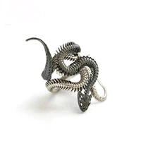 two in one vintage retro exaggerated snake ring mens womens steampunk snake shaped opening adjustable rings punk jewelry