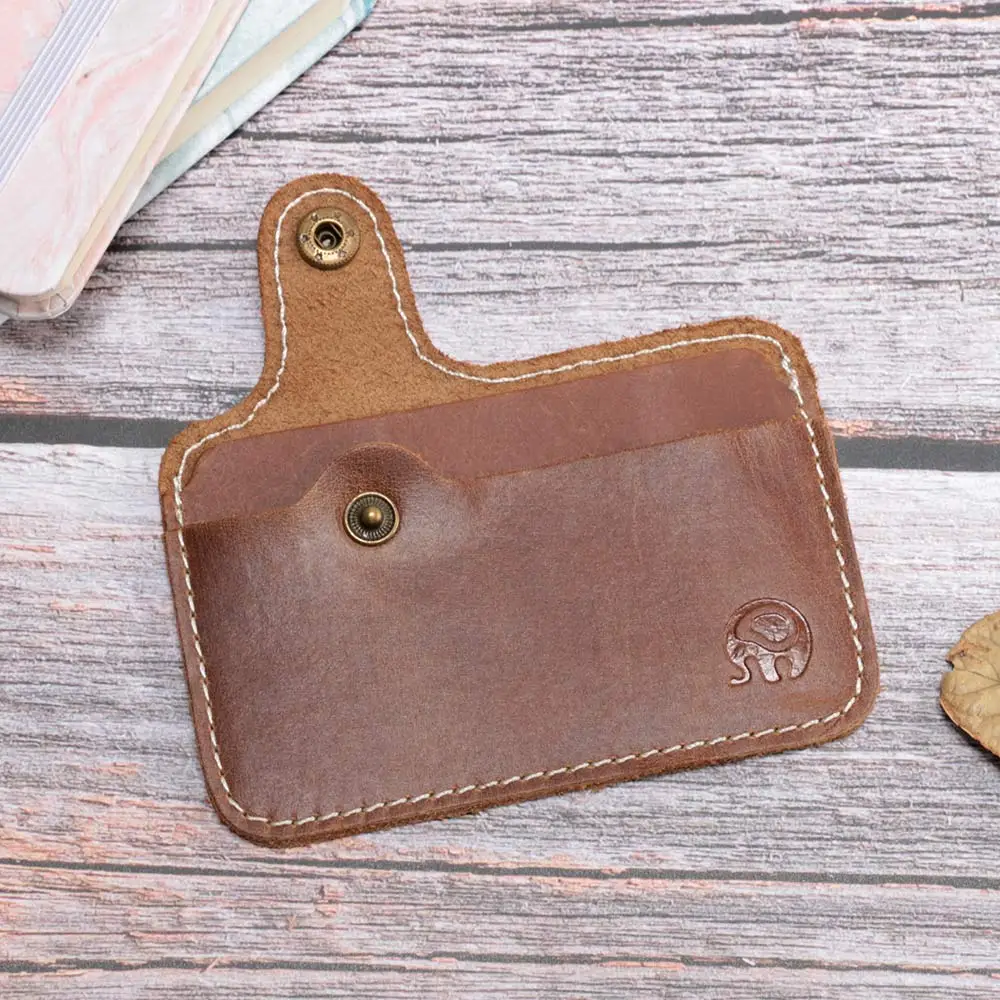 Модный простой практичный первый слой кожаный доллар держатель для кредитных ID