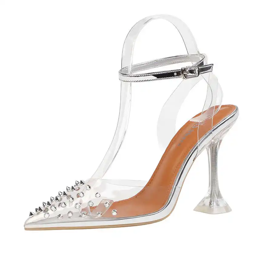 

this model is sold high heeled shoes with transparent and sandals