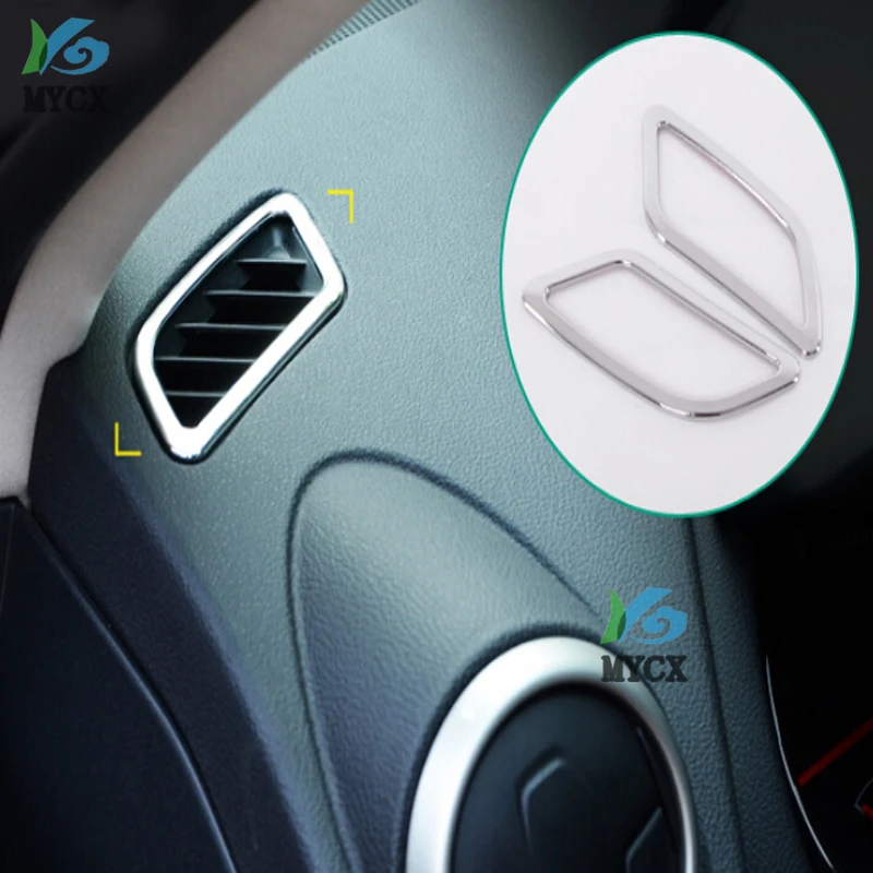 

2 * ABS Хром Передняя AC вентиляционное отверстие рамка крышки отделка для-nissan Qashqai Dualis 2008 2009 2010 2011 2012 2013