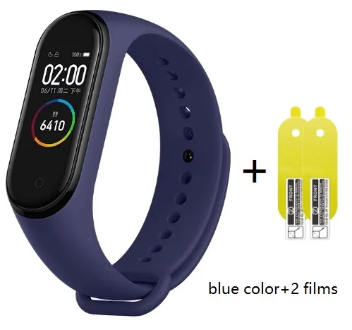 Сиренево-синего цвета Xiaomi MiBand 4 Смарт Bluetooth 5,0 Браслет фитнес-браслет AMOLED цветной сенсорный экран китайская версия - Цвет: Сиренево-синего цвета