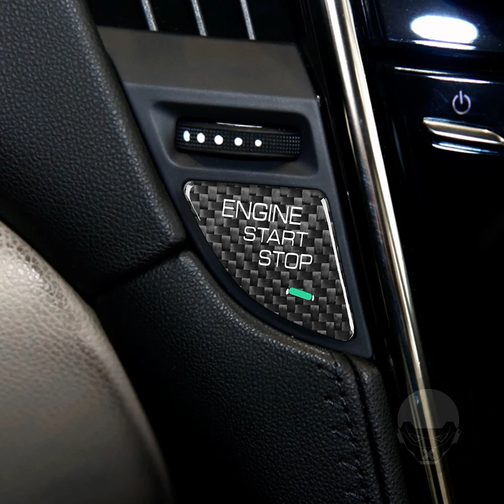 

Carbon Fiber Engine Start Stop Button Trim Sticker Decor Sticker Cover Trim Car Styling Accessories for Cadillac ATS ATS-L