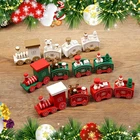 Рождественский деревянный набор поездов, Рождественское украшение, детские игрушки, рождественские украшения для дома, рождественские подарки на новый год, Рождественский Декор