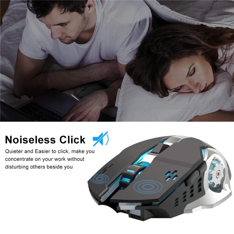 Anmck Беспроводная перезаряжаемая игровая мышь компьютерная 2 4 ГГц оптическая RGB