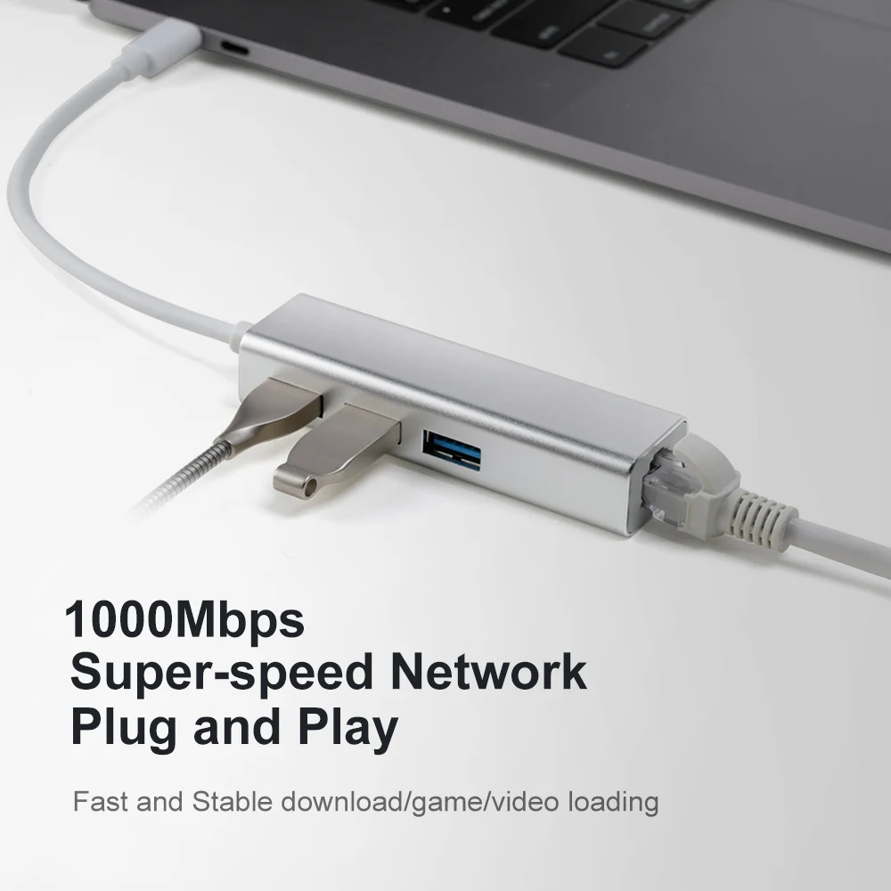 OFCCOM USB C Ethernet 3 0 2 к RJ45 Hub 10/100/1000M адаптер Сетевая карта Lan для Macbook Windows Tpec C|USB-хабы| |