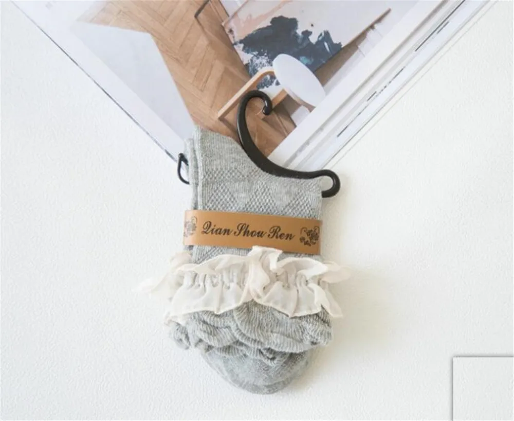 Носки женские кружевные хлопковые разных цветов B422 | Тематическая одежда и