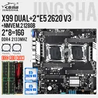 Комплект материнской платы JINGSHA X99 с двумя процессорами, Комплект Combo E5 2620V3*2,2*8 = 16 Гб DDR4 2133 МГц память ECC REG, NVME M.2 128 ГБ