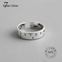 real 925 sterling silver rings for women ruler foot print trendy fine jewelry large adjustable antique rings anillos
