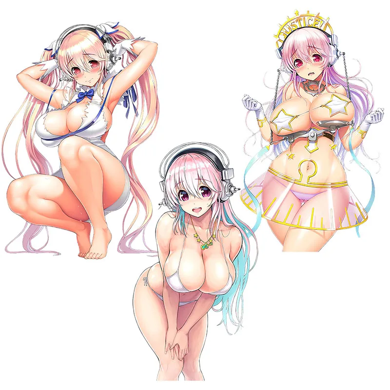 

Three Ratels CA109 sweet Bikini girl Super pochaco nitrolls wall sticker PVC waterproof interesting Anime Personalized Decal