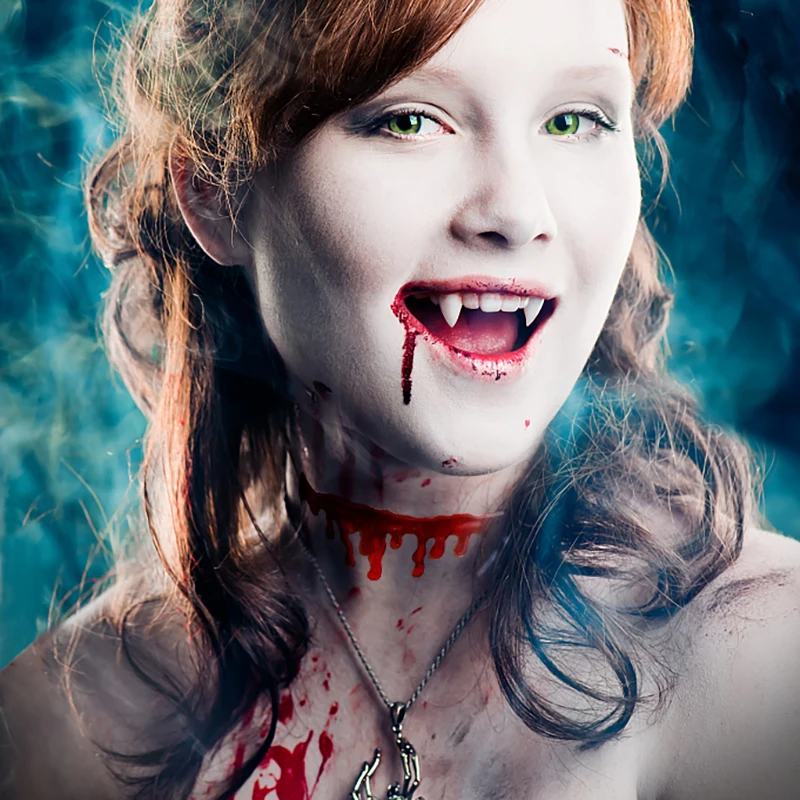 Новинка модное ожерелье чокер с кровью клыки вампира протезы реквизит для