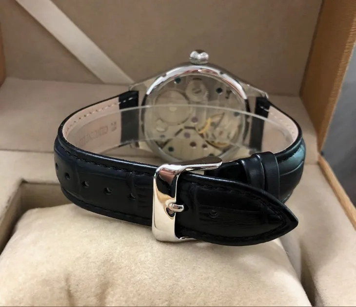 41 мм GEERVO эмаль белый циферблат Азиатский 6497 17 jewels двигаться Для мужчин t мужские